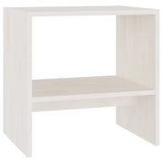 Comodino | Armadio da Notte | Mobiletto da notte Bianco 40x30,5x40 cm in Legno Massello di Pino