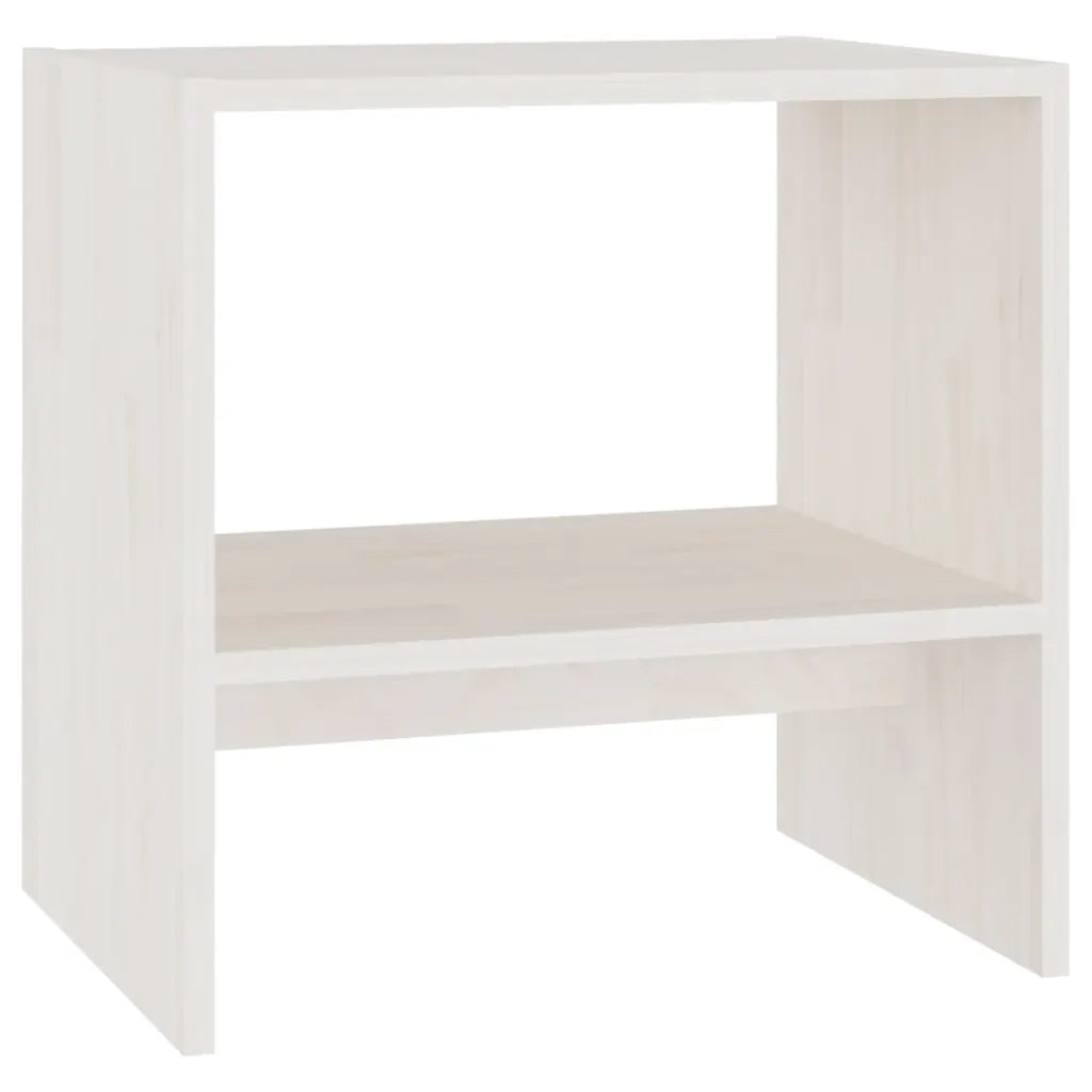 Comodino | Armadio da Notte | Mobiletto da notte Bianco 40x30,5x40 cm in Legno Massello di Pino