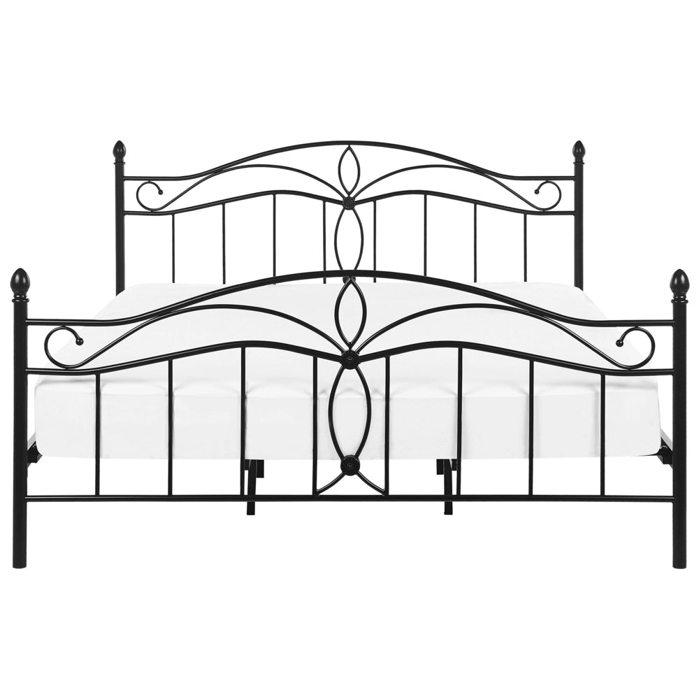 Letto Nero 180 x 200 cm Metallo Vintage letto grande camera da letto