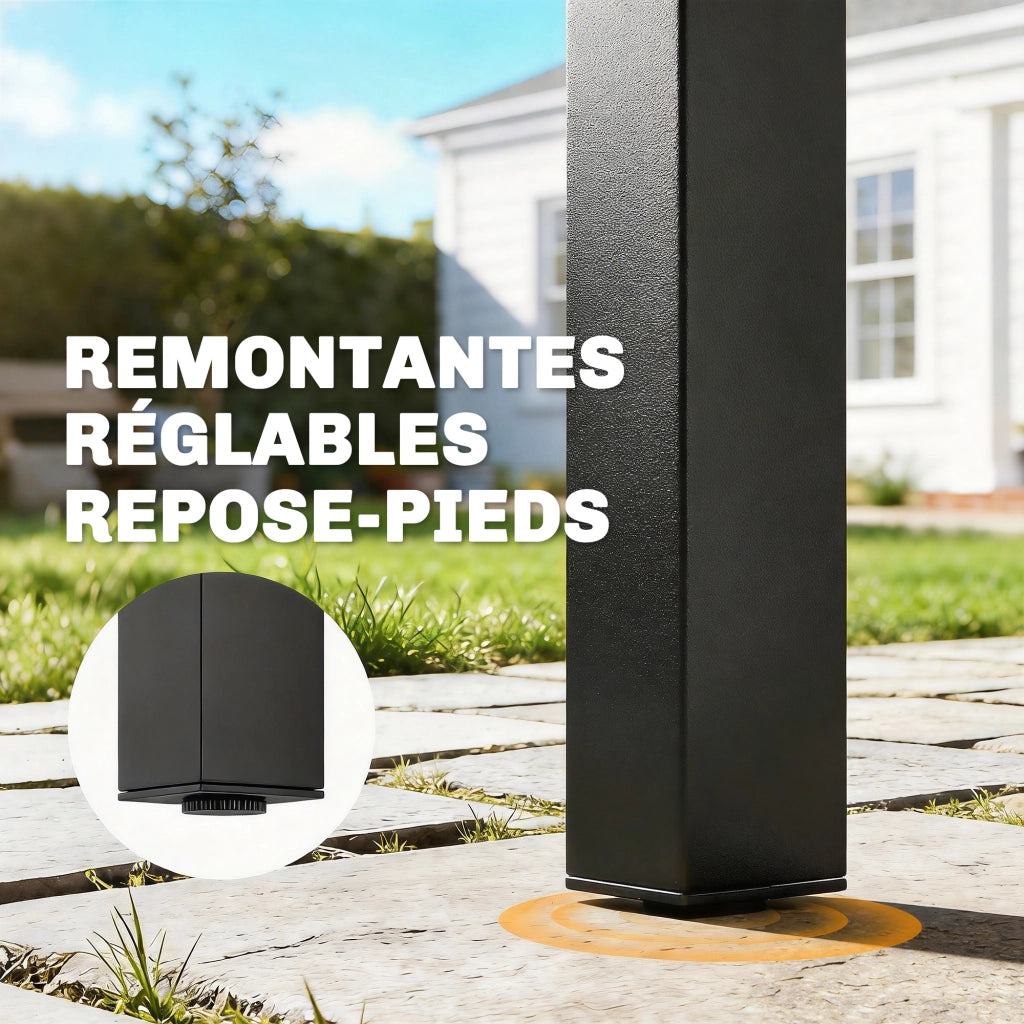 Tavolo da Giardino 6 Persone ¨C zephmum ¨C Legno Composito, Metallo, 127x70cm, Marrone
