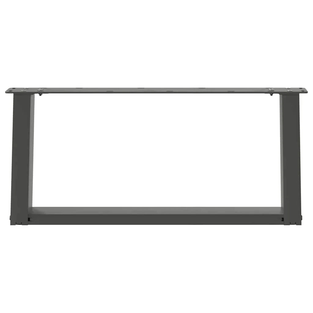 Set di 2 gambe per tavolino da caffè a forma di U antracite 60 x 31 cm stabilità regolabile design moderno 02_0057035