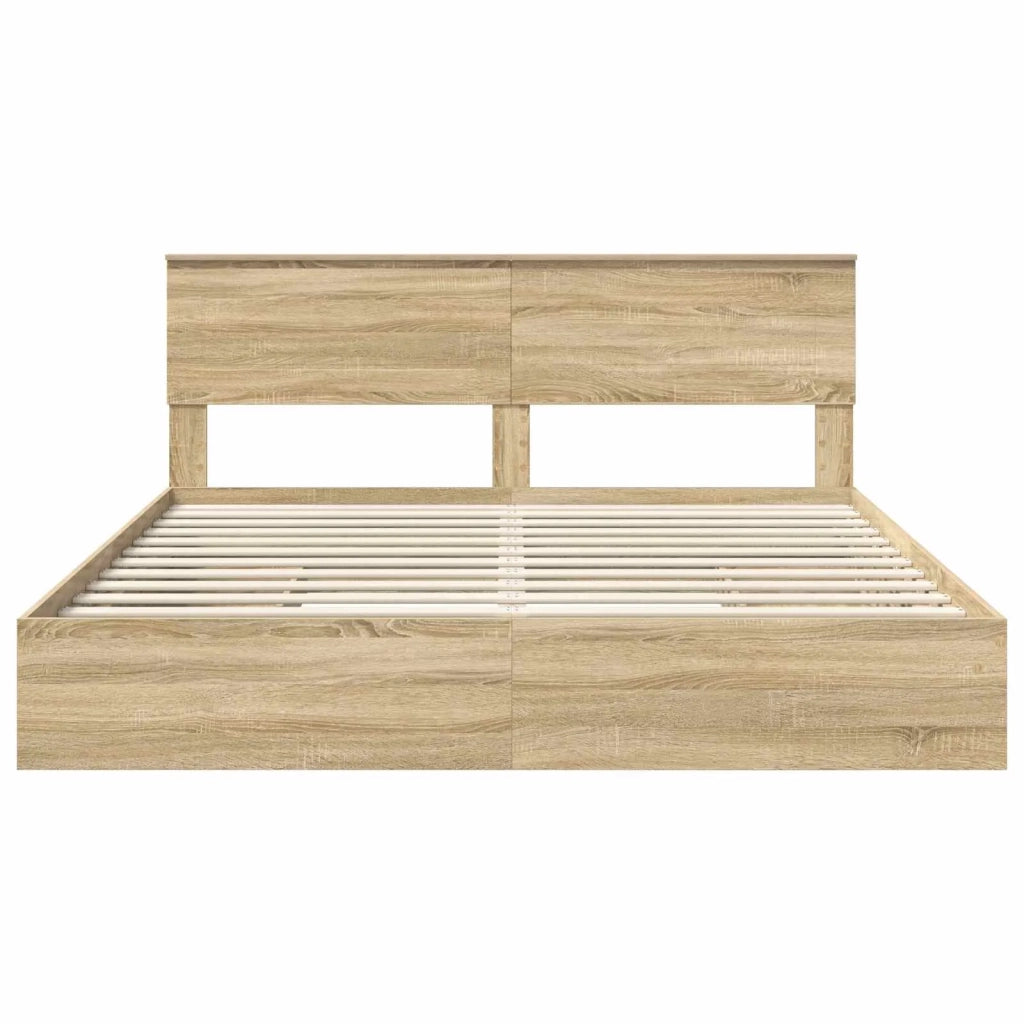 Letto con Contenitore con testiera Rovere Sonoma 180 x 200 cm 3408433