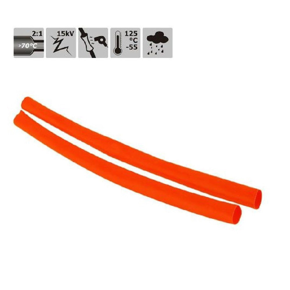 Trade Shop - Set 10 Pz Guaine Termorestringenti Termoretrattili Rosse 3x120 Mm Per Cavi 57082 -