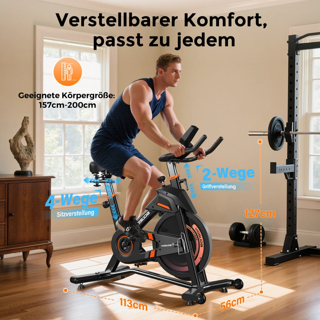 Bicicletta da spinning YOSUDA con resistenza magnetica ¨C zephmum ¨C Monitor LCD e supporto tablet