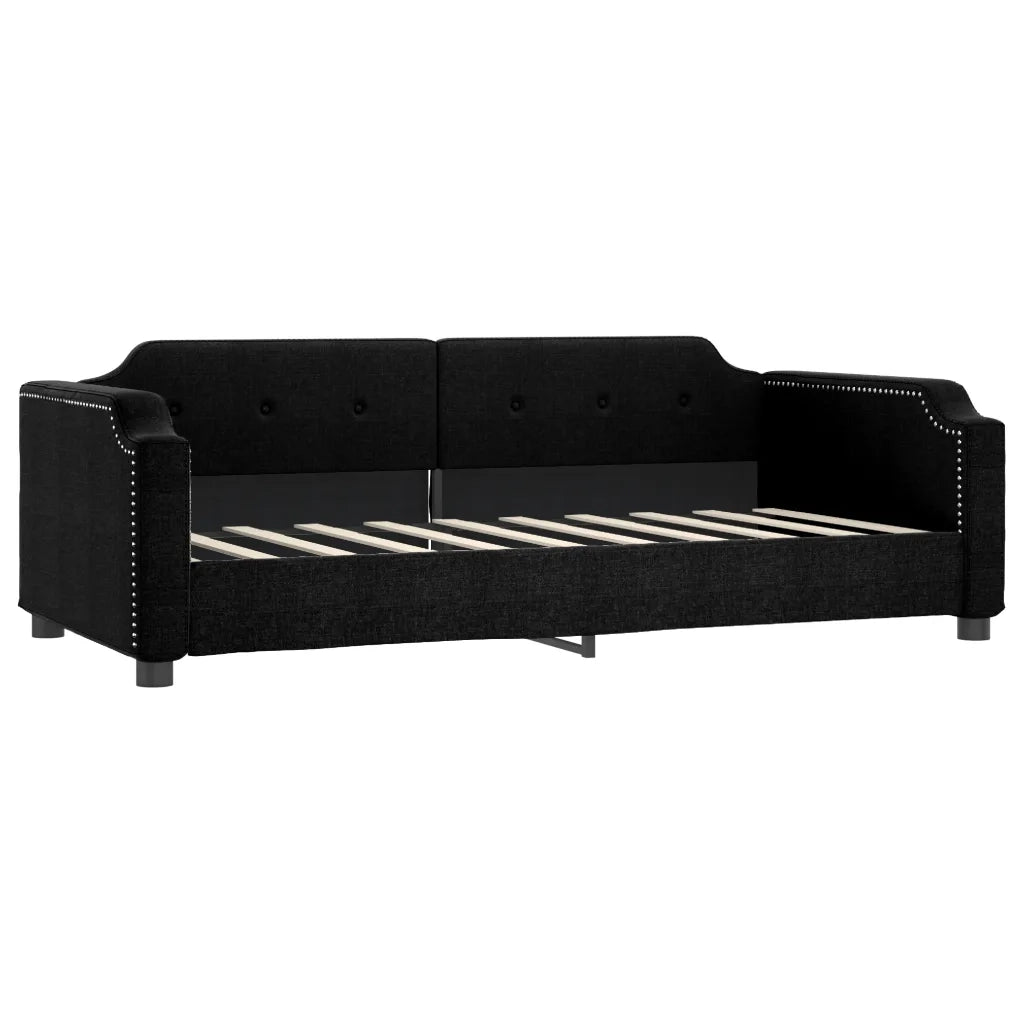 Divano letto | Sof¨¤ letto | Letto singolo Estraibile Nero 90x190 cm in Tessuto