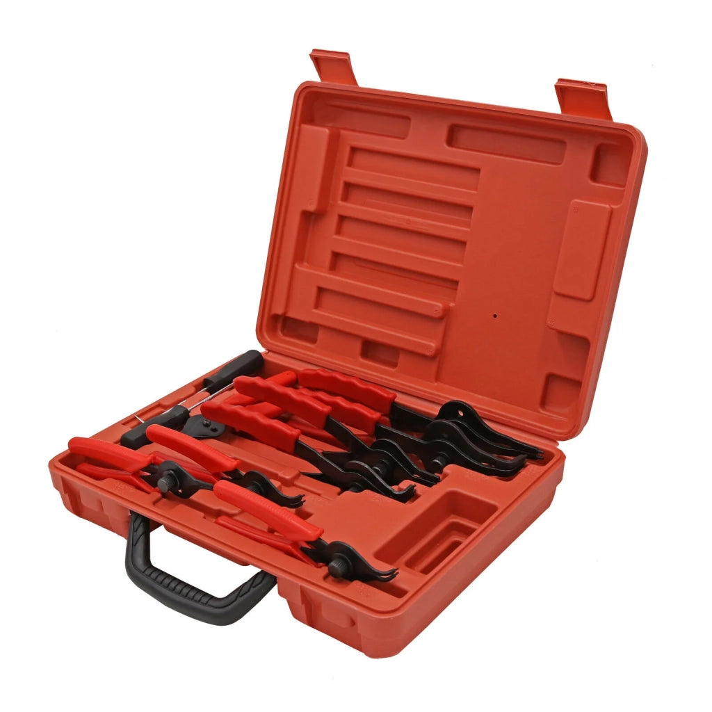 Set di pinze per anelli elastici per uso esterno e interno 11 pezzi ganasce angolate e dritte 16_0002761