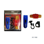 Trade Shop - Set Luce Bici Bicicletta Frontale Torcia Led Posteriore Sicurezza Ganci Xc-1586 -