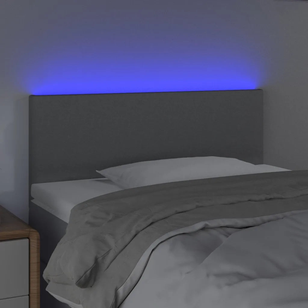 Testiera | Testata a LED Grigio Chiaro 100x5x78/88 cm in Tessuto