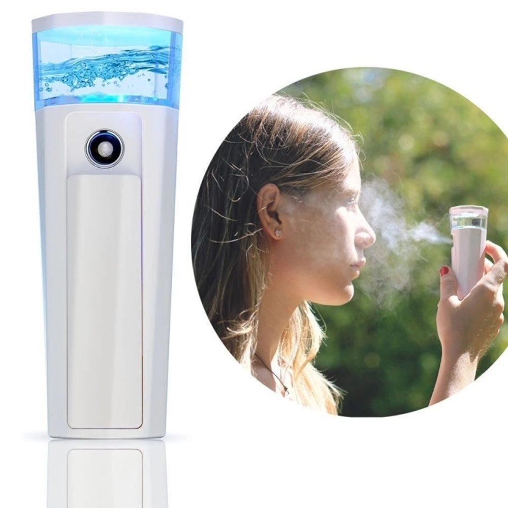 Trade Shop - Nano Sauna Facciale Compatto 969 Portatile Palmare Pulizia Viso Vapore Ricarica -