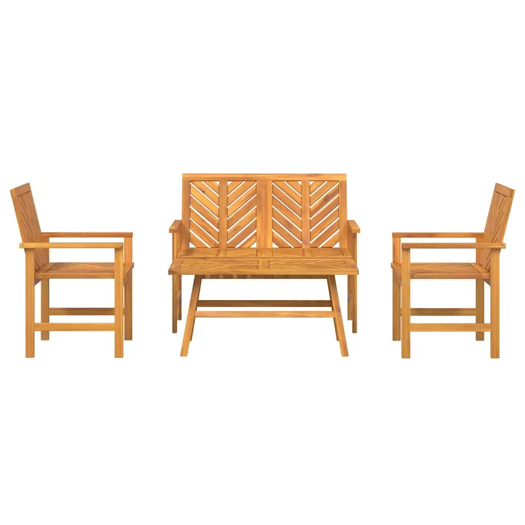 Set Lounge da Giardino 4 pcs Marrone Legno di Acacia Massello 3154127