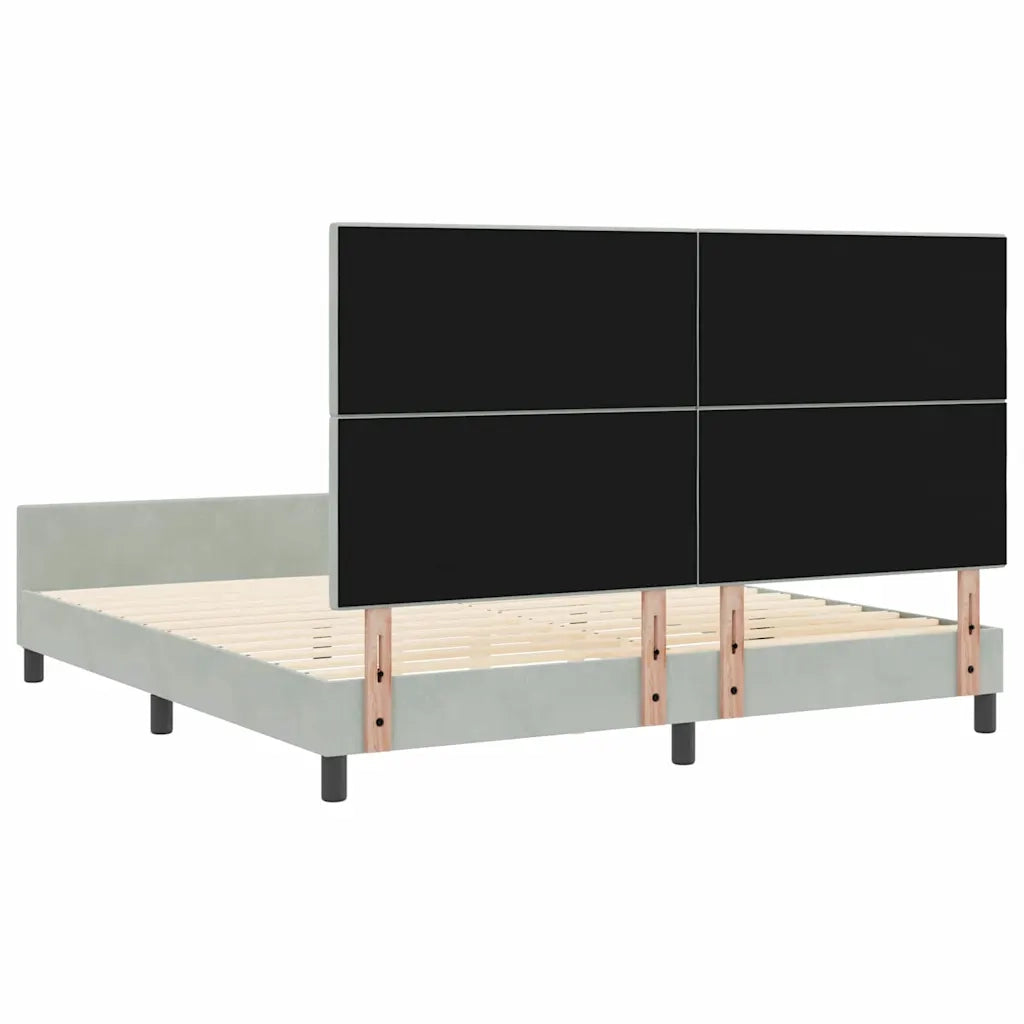 Letto a molle con testiera Grigio chiaro 180 x 200 cm Velluto 3344957