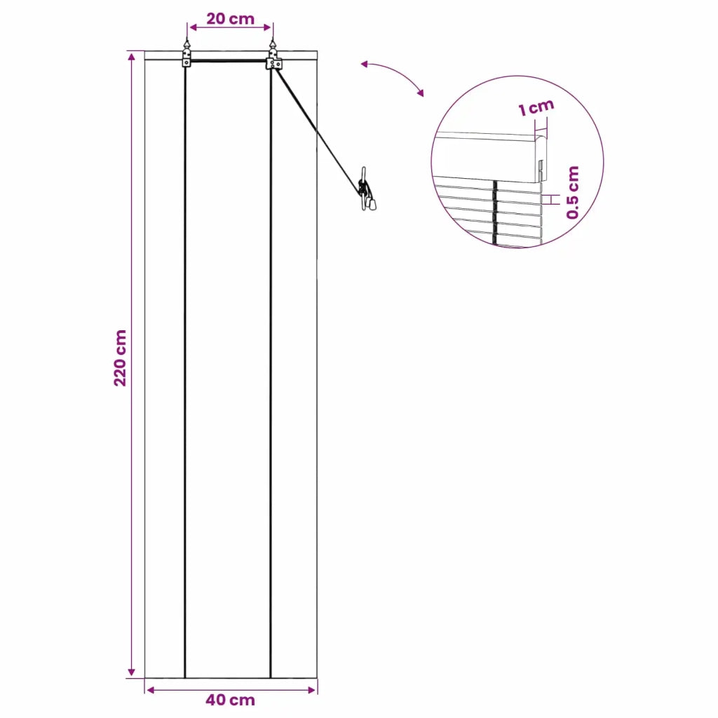 Tenda a rullo Marrone 40 x 220 cm Bambù 42039739