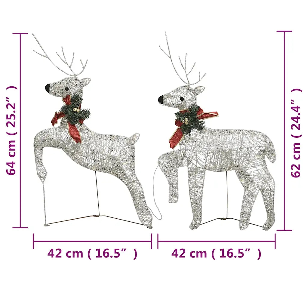 Renne di Natale 2 pz Oro 40 LED 342683