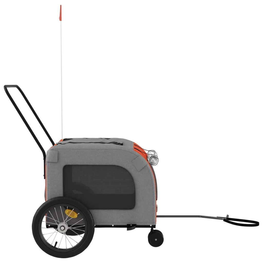 Rimorchio da Bici per Animali Arancione e Grigio Oxford e Ferro 93851