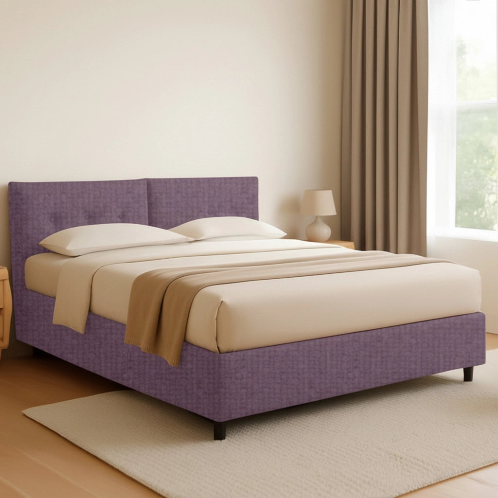 Derby, Letto Matrimoniale Sfoderabile Made in Italy, Viola Lilla