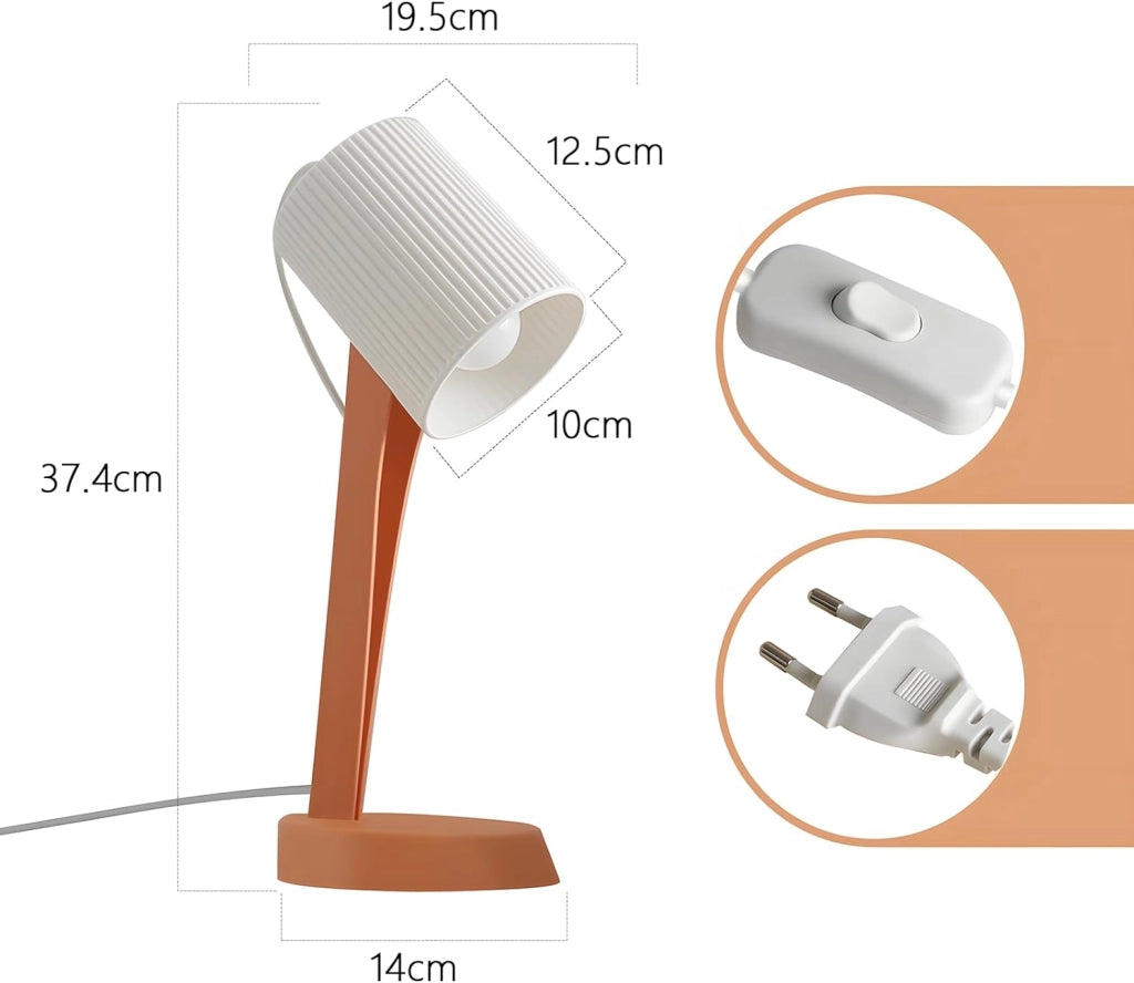 ZMH Lampada da Tavolo Arancione E14 Moderno Stile Country per Sala da Pranzo Senza Lampadine Set di 2 Pezzi