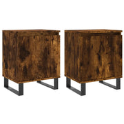 Set di 2 Comodini | Armadio da Notte | Mobiletto da notte Rovere Fumo 40x30x50 cm in Legno Multistrato