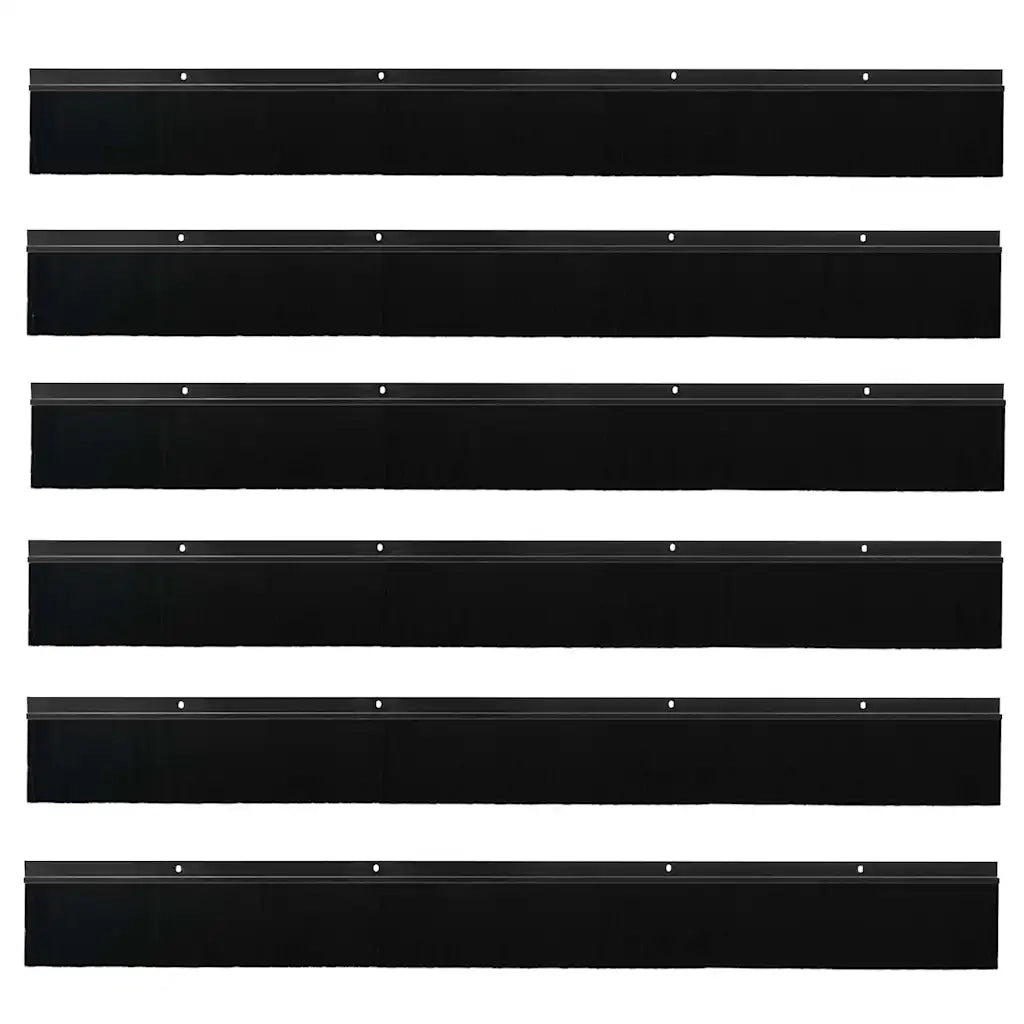Spazzole per porte a vite 6 pcs Nero 100 cm Lega di alluminio 42019589