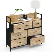 IDMarket - Baúl de tela de 7 cajones UTAH 100 cm mueble de almacenamiento de diseño industrial