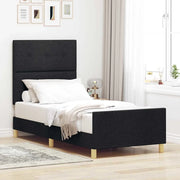 Struttura del letto con testiera Nero 100 x 200 cm Tessuto 3344706