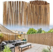 Schermo di siepe in vimini 120x300 cm, barriera naturale per giardino e balcone