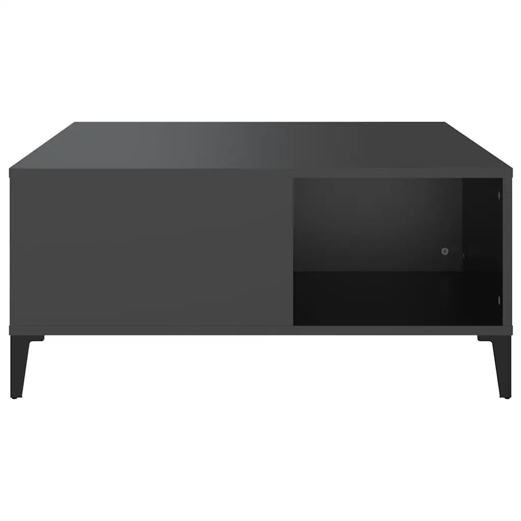 Tavolino da Salotto Nero 80x80x36,5 cm in Legno Multistrato 821101