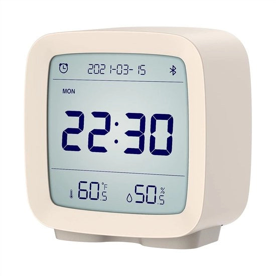 Radio Digitale Bluetooth con Sveglia Multipla, Display Temperatura/Umidità, Funzionamento a Batterie, Impostazioni via App
