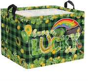 Cassa di Stoccaggio 36L con Maniglione, con Disegno di Arcobaleno e Monete d'Oro, per Abbigliamento e Accessori da Gioco
