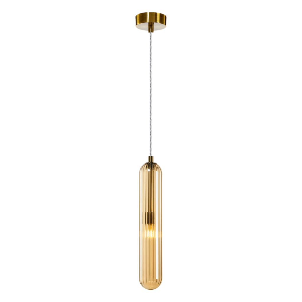 Lampada a sospensione PAX oro opaco in vetro G9 Milagro
