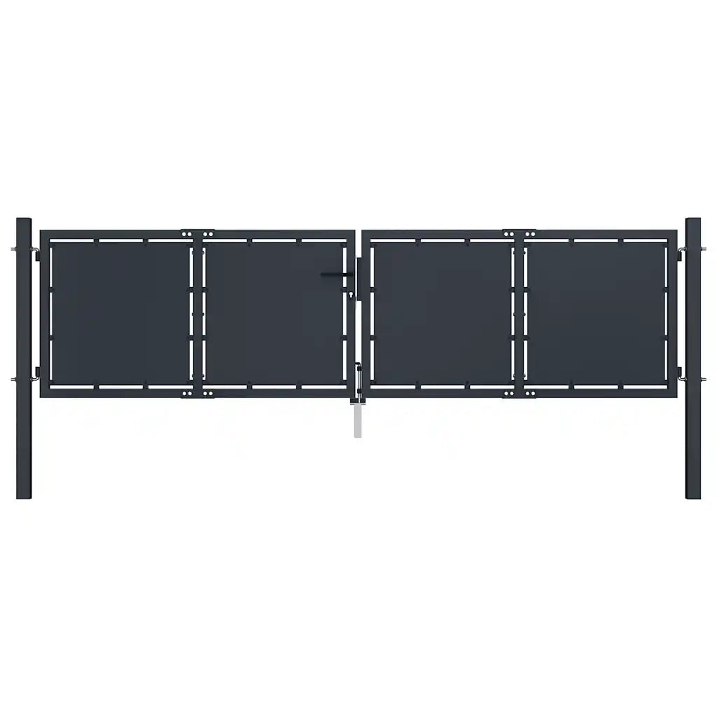 Cancello per Giardino in Acciaio 300x75 cm Antracite cod mxl 41061
