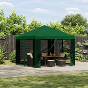 Gazebo 3 x 3 m Verde Poliestere e Acciaio 190 gsm