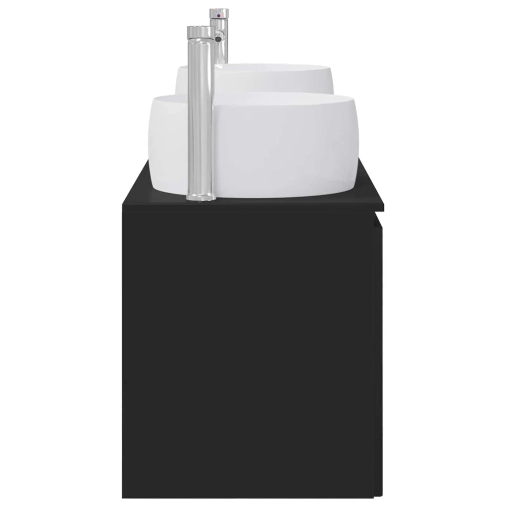 Set di Armadi da Bagno 3 pz Nero 49,5 x 44,5 x 66 cm