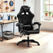Sedia da ufficio Gaming con schienale alto e imbottitura in PVC colore nero