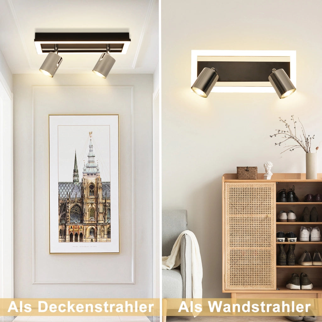 ZMH Faretto da soffitto LED 2 luci GU10 orientabili 12W