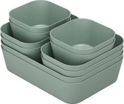 Organizzatore per la scrivania, 10 pezzi, 3 dimensioni, organizzatore per la scrivania del trucco, sistema di organizzazione, antiscivolo, per il trucco, ufficio, bagno, bagno e cucina