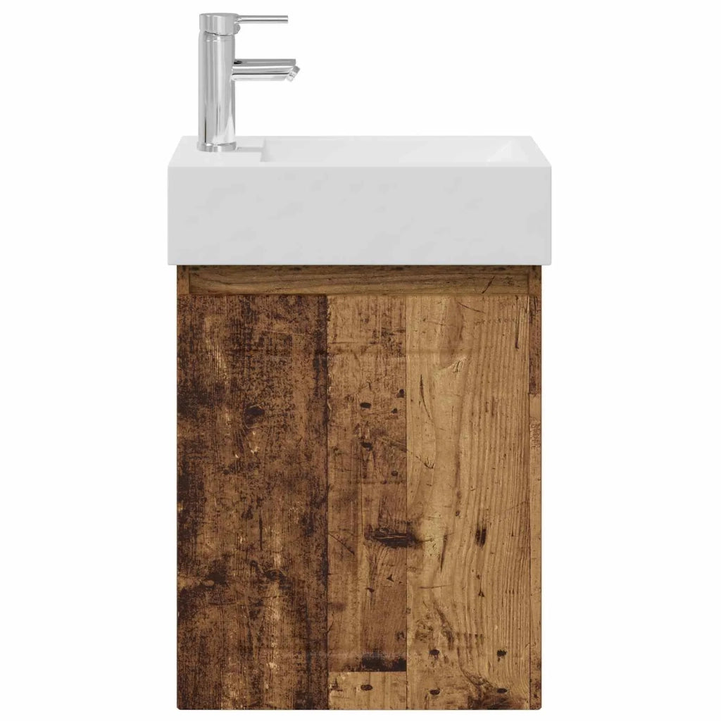 Mobile bagno con rubinetto Legno antico 45,5 x 25,5 x 84 cm 889489