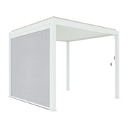 Pergola bioclimatica 3x3m in alluminio v2 + tenda 3m, bianco