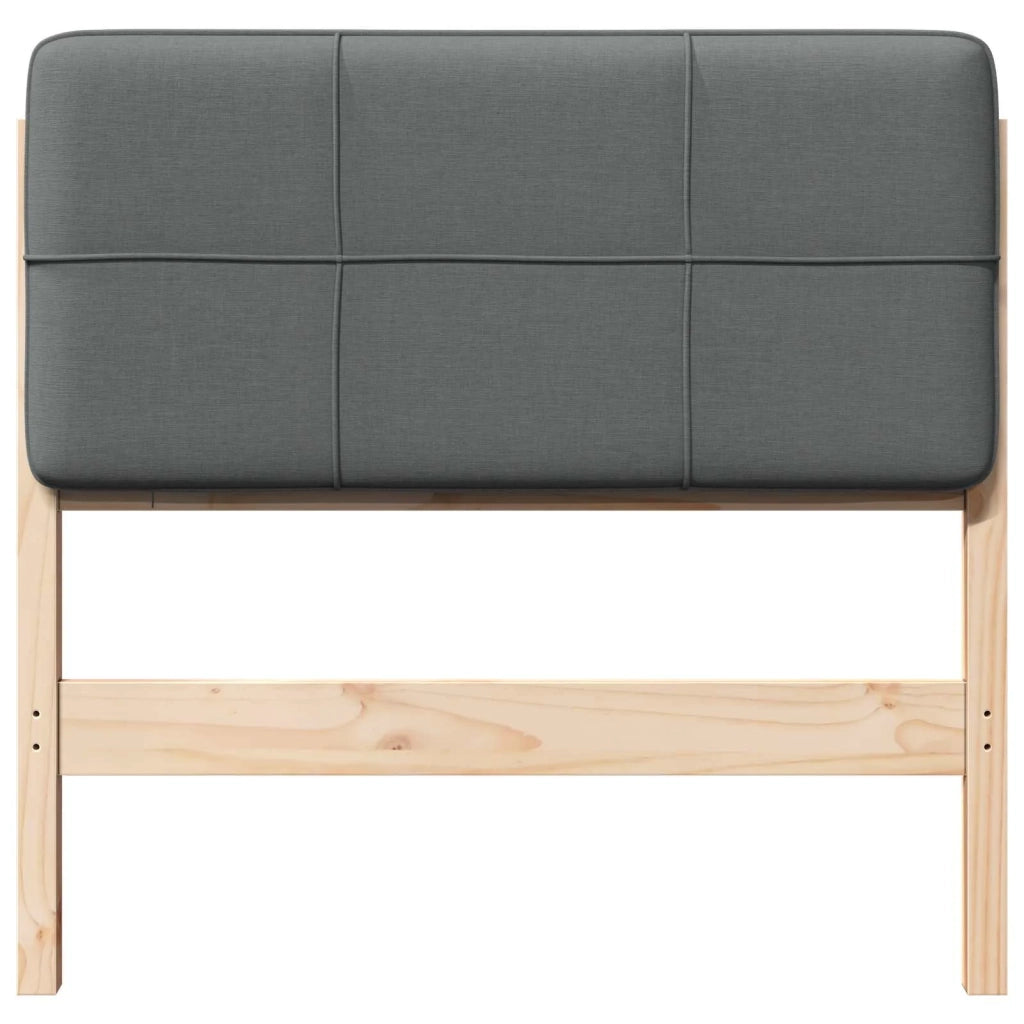 Testiera imbottita Marrone e Grigio Chiaro 90 cm Pino massello