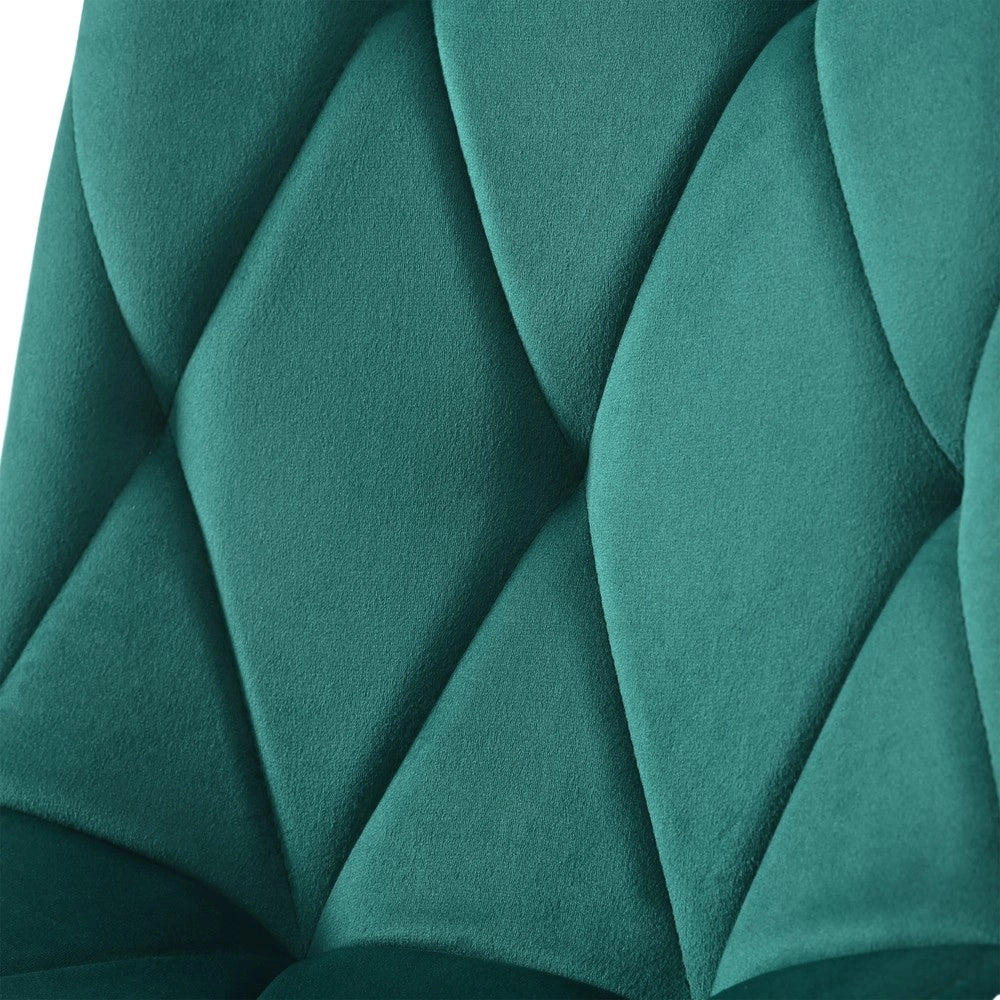 Set Tavolo da Pranzo Allungabile con 4 Sedie ¨C Xylo ¨C Verde, Velluto, Gambe Dorate, 117x68 cm