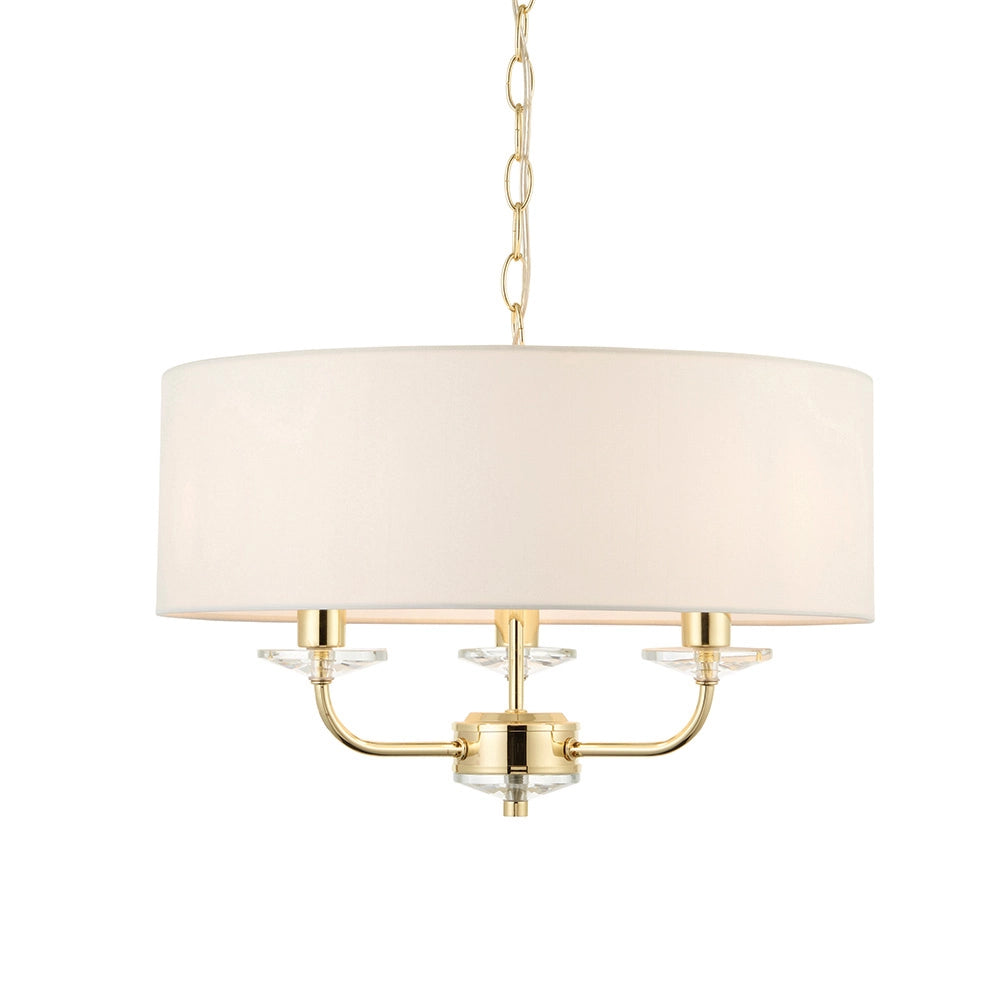 Lampadario a sospensione 3 luci ottone E14 Endon Nixon