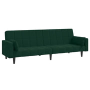 Divano letto | Sof¨¤ letto | Letto singolo a 2 Posti con 2 Cuscini Verde Scuro in Velluto