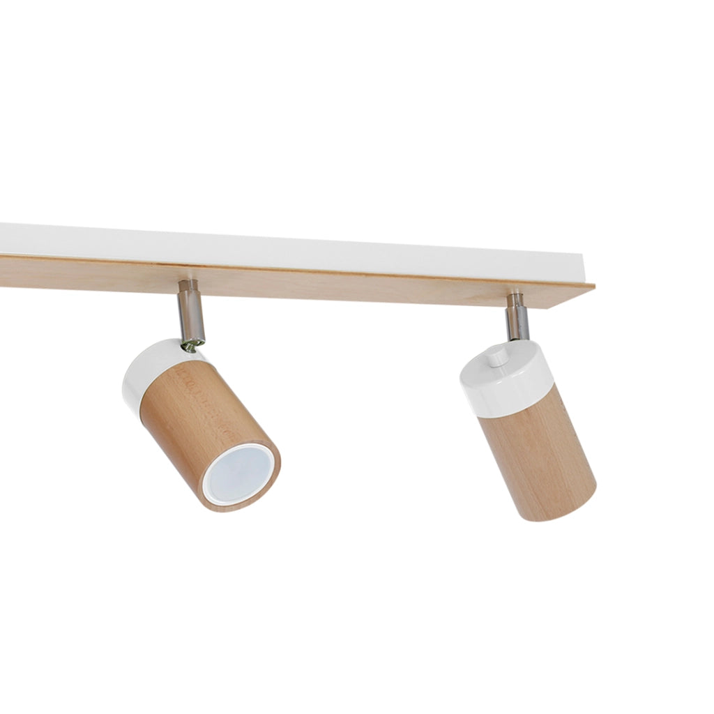 Plafoniera Milagro Baron 3xGU10 legno bianco marrone moderna