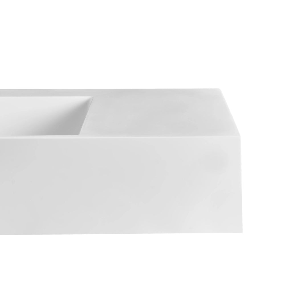 Lavabo bagno rettangolare in ceramica bianco 90 x 48 cm Lavello da bagno rettangolare