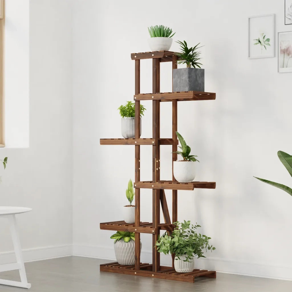 Portafiori-Supporto per Piante-Rastrelliera per Fiori 75x25x140,5 cm in Legno Massello di Abete 804564