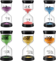 Set di sabbia per bambini - sabbia da pulire i denti - orologio a sabbia - 1/3/5/10/15/30 minuti - copertura nera - set di sabbia per cucina - classe ufficio - giocattolo da regalo - giocattolo educativo
