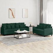 Set di Divani 2 pz con Cuscini Verde scuro in Vellutocod mxl 128091