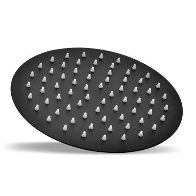 Set doccia nero opaco con braccio 33 cm e soffione tondo 25 cm