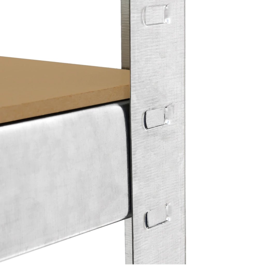 4 Scaffali in Acciaio Senza Bulloni Galwix Grigi Larghi 90cm per Magazzino e Box