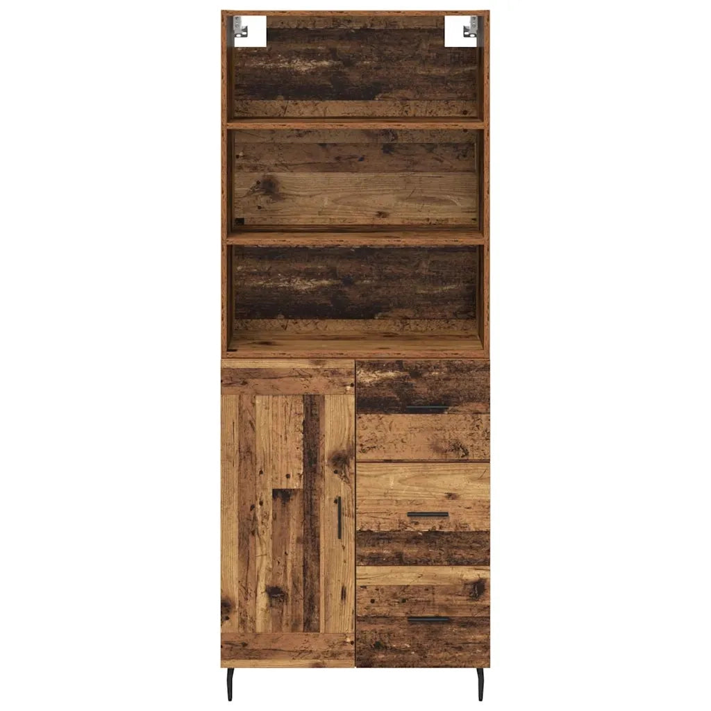 Credenza con Cassetto-Buffet-Armadio da cucina Legno vecchio 69,5 x 34 x 180 cm 639024
