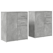 Credenze 2 pz | Madia | Buffet da pranzo | Armadio da pranzo Grigio Cemento 60x31x70 cm in Legno Multistrato